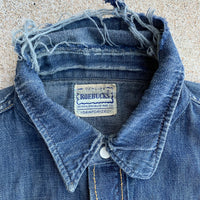 1950's Roebucks Patchwork Denim Western Shirt Medium