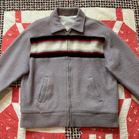1950’s Tri-Tone Striped Fleece Rockabilly Jacket Medium