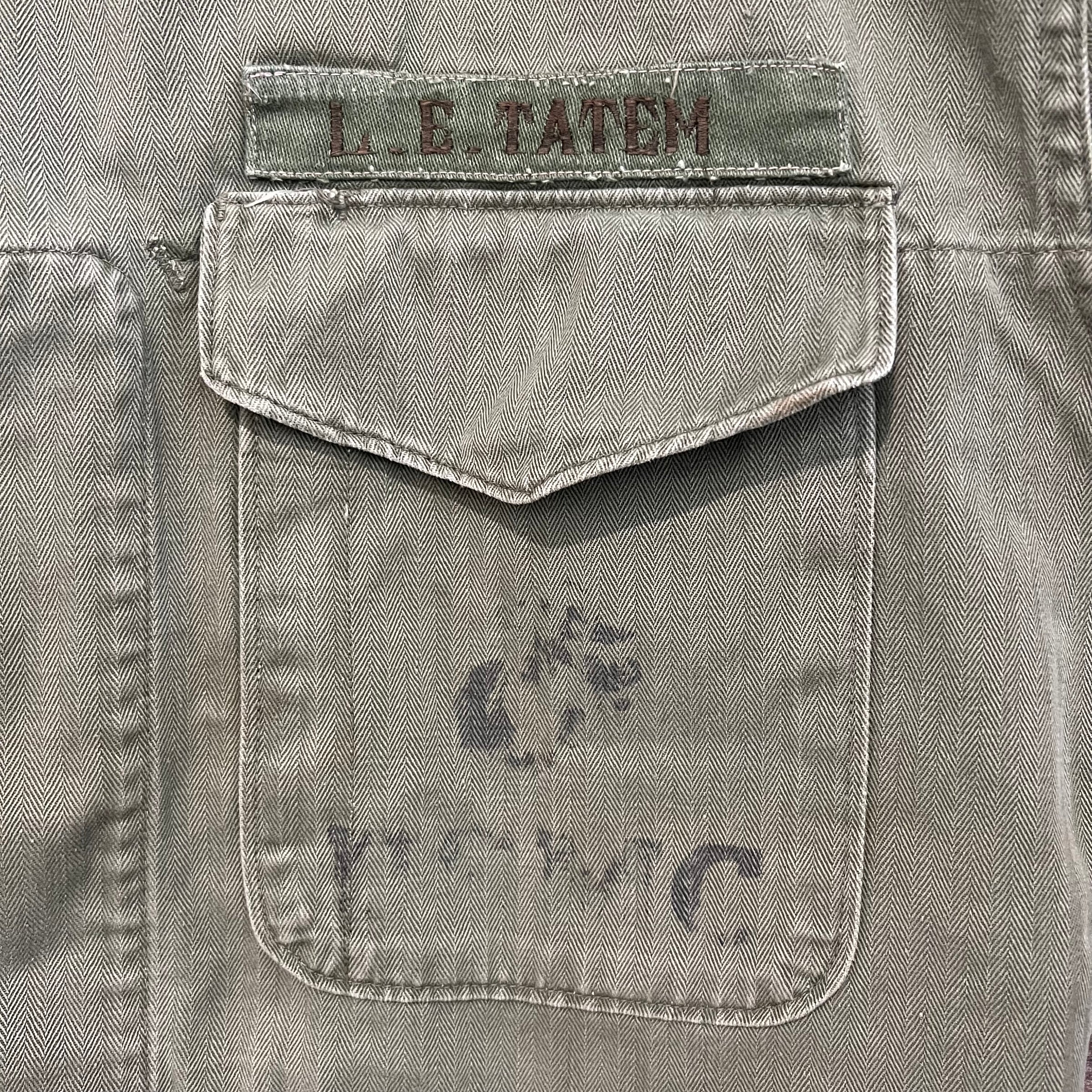 1950’s Stenciled USMC P-53 HBT Utility Shirt Jacket M/L