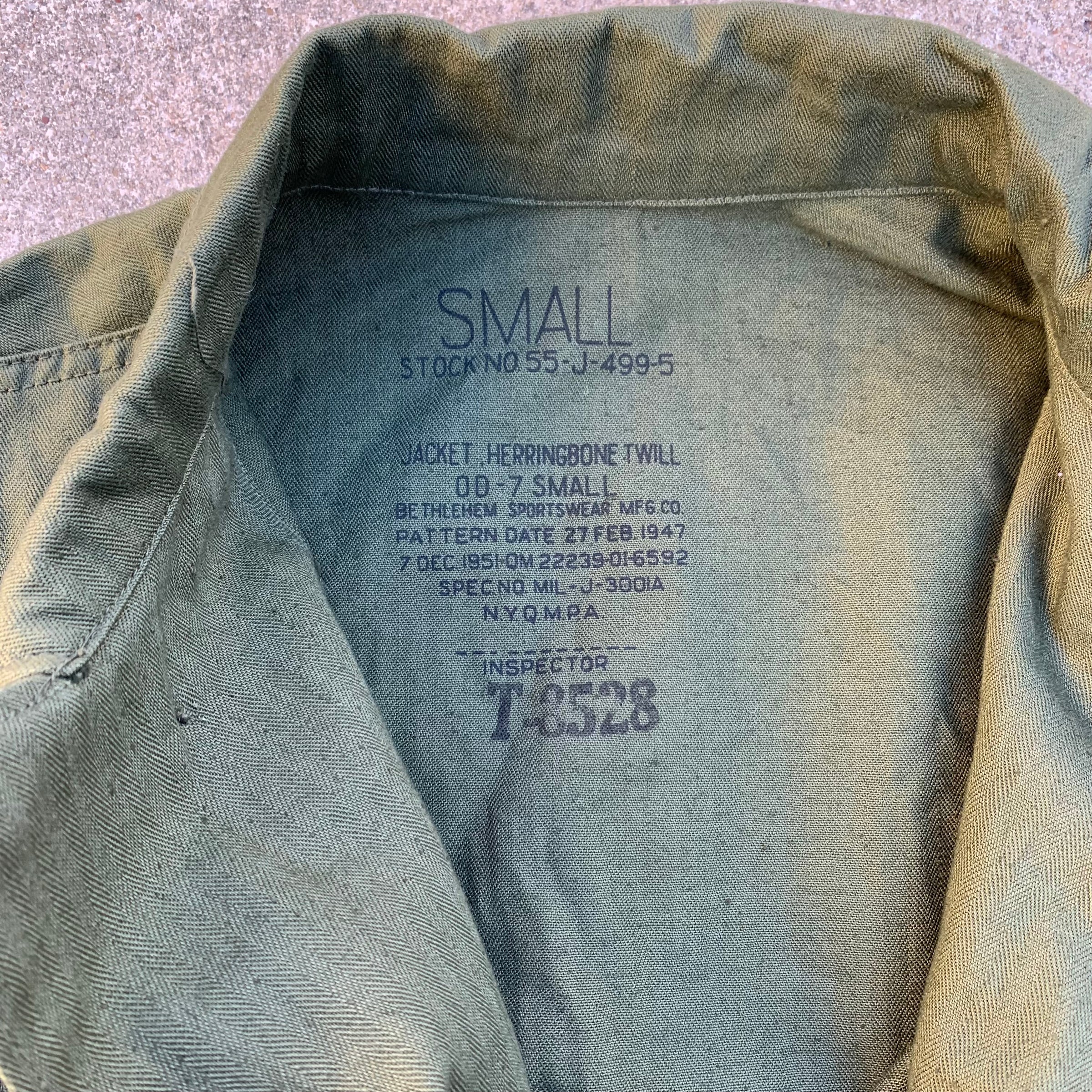 1950’s US Army OD-7 HBT Jacket Small #2