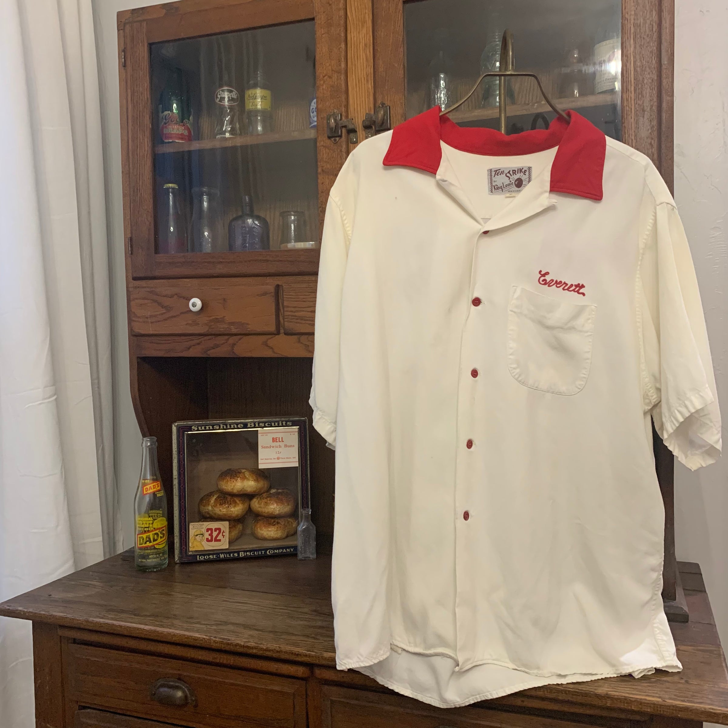 1950’s/60’s King Louie Silk Embroidered Bowling Shirt XL