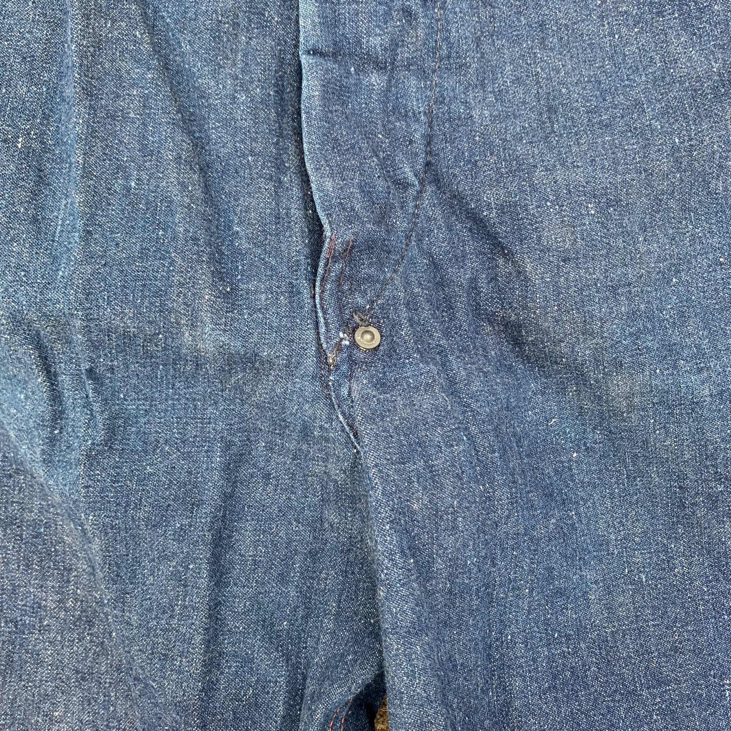 1940’s Donut Button Denim Carpenter Pants 34” x 31”