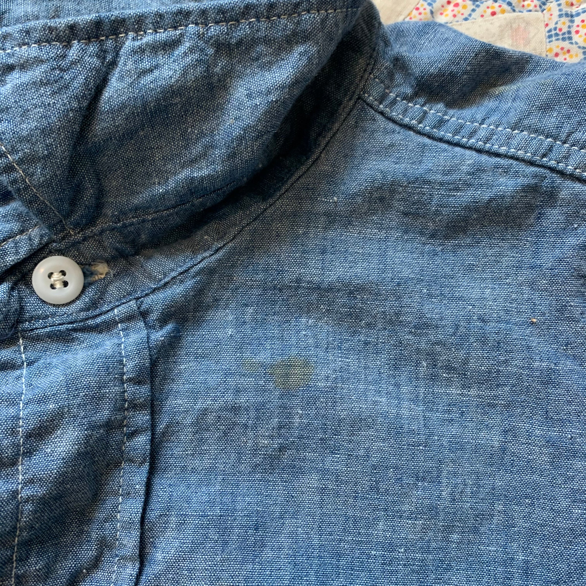 1950's Washington Dee Cee Sanforized Chambray Work Shirt XL