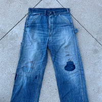 1940’s Repaired Donut Button Carpenter Jeans 32” x 30.5”