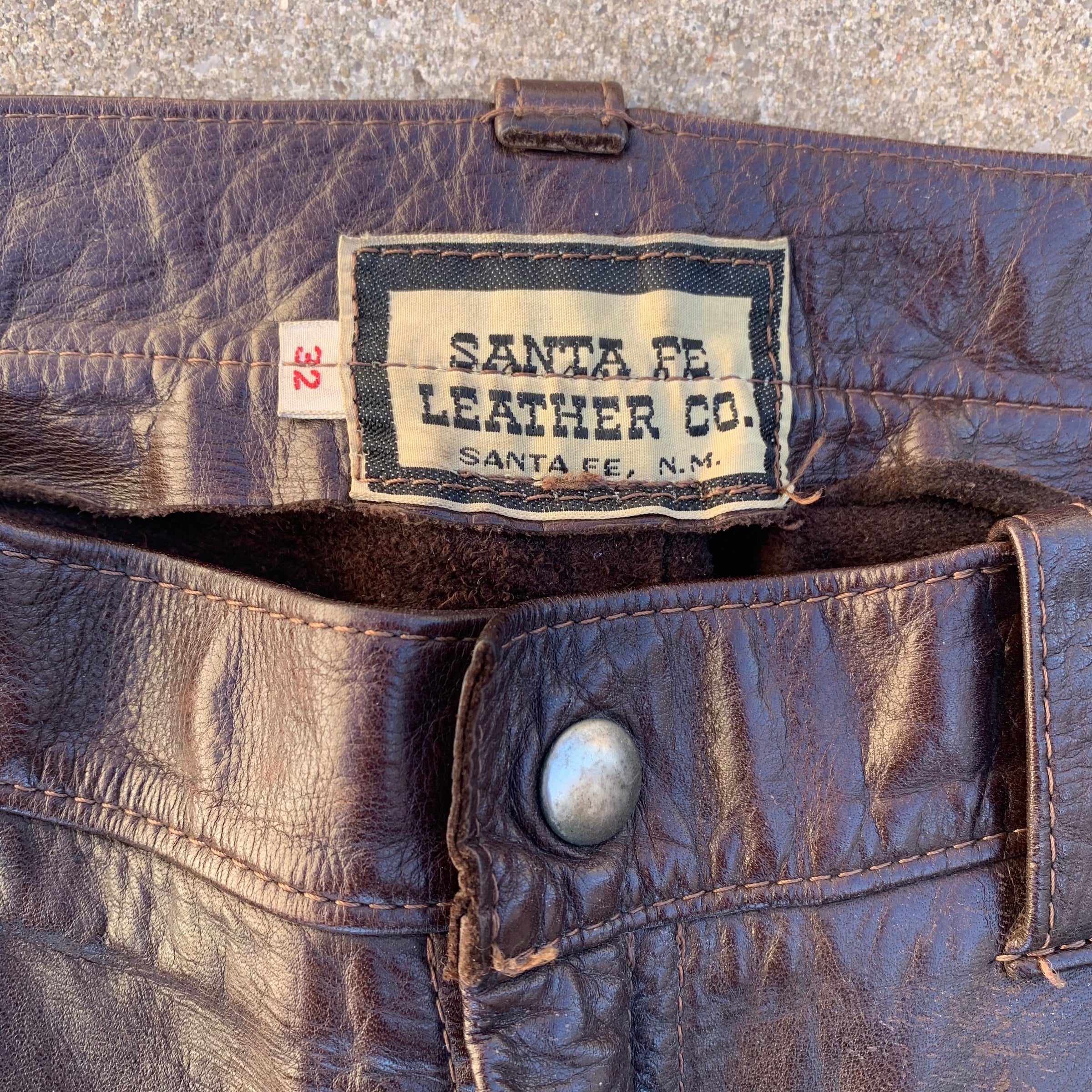 1960’s Santa Fe Leather Co Flares 31” x 32.5”