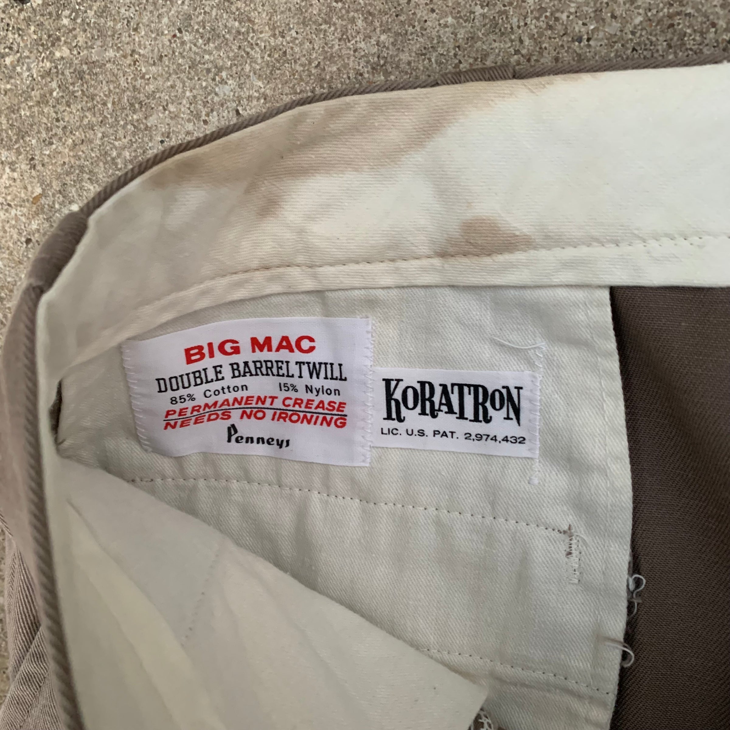 1960’s Big Mac Grey Work Pants 36” x 29”