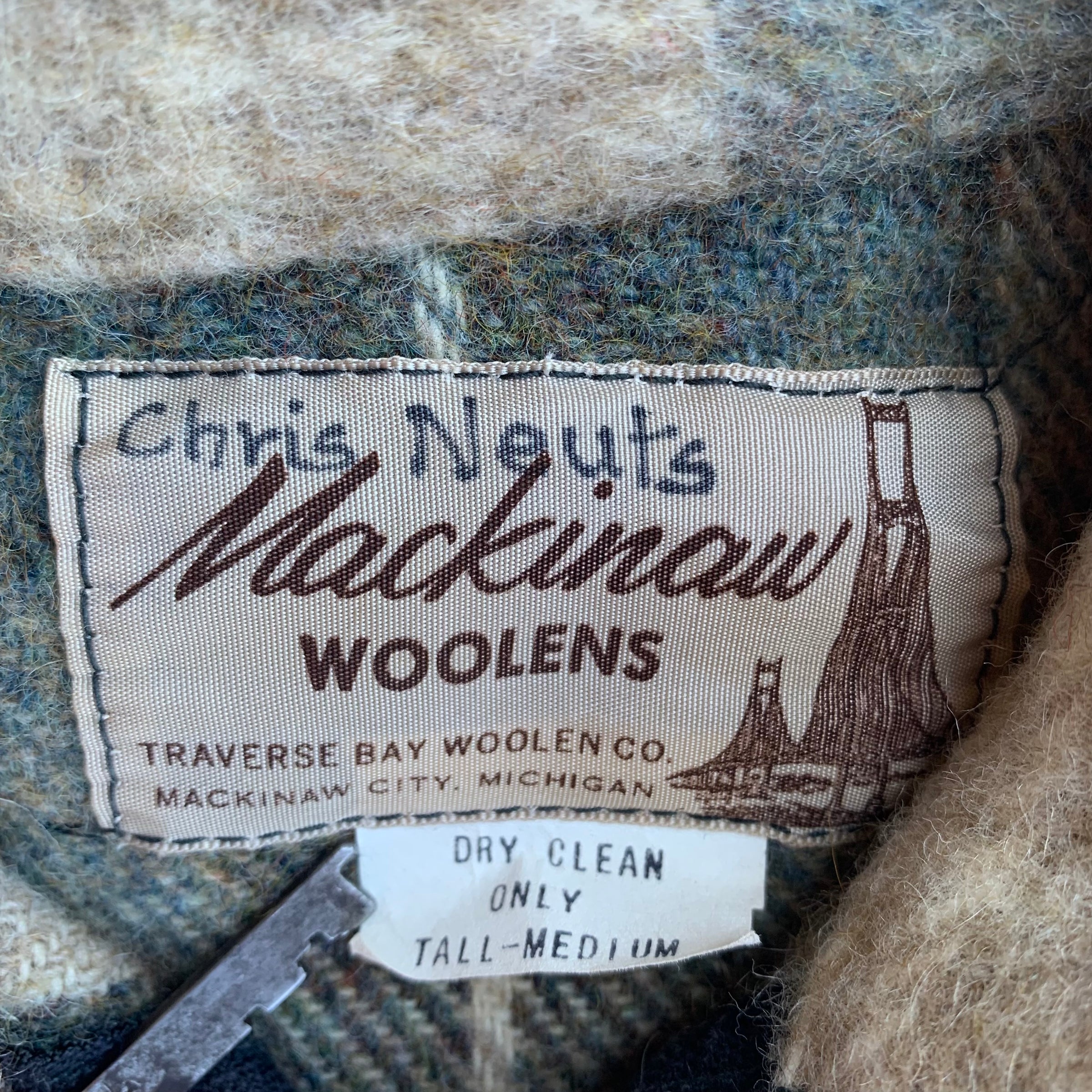 1960’s Beige Plaid CPO Wool Jacket S/M