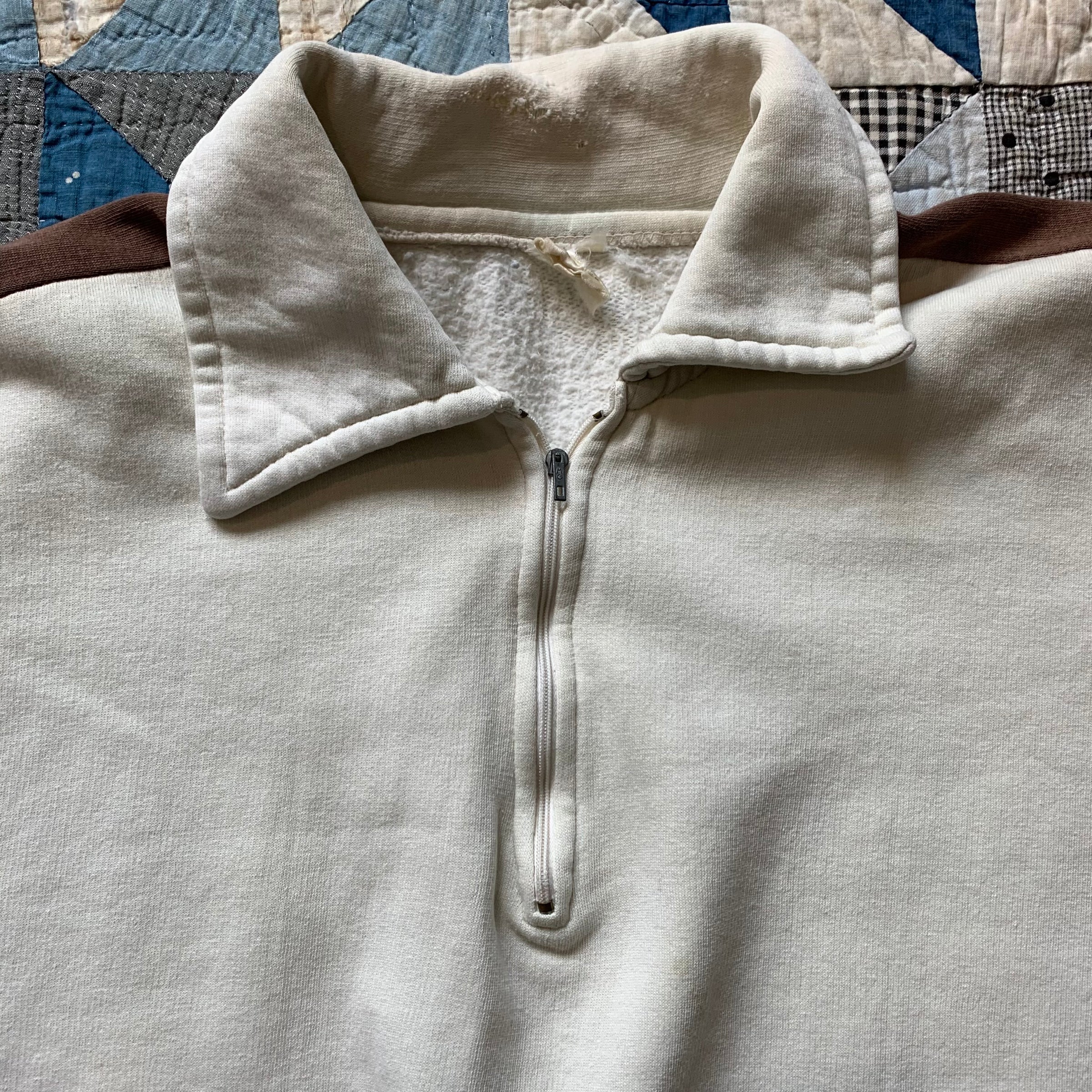 1960's French Quarter Zip Sweatshirt with D Pockets Large