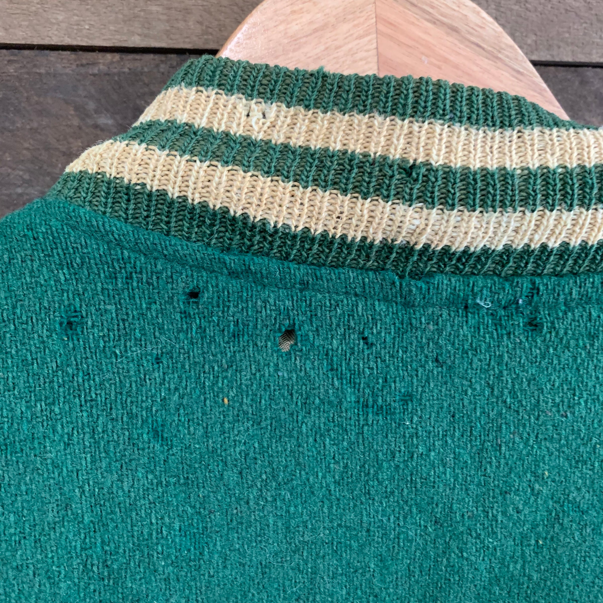 1950's Green Wool Lan-Mark Rosedale R Club Varsity Jacket Tagged 42 M/L