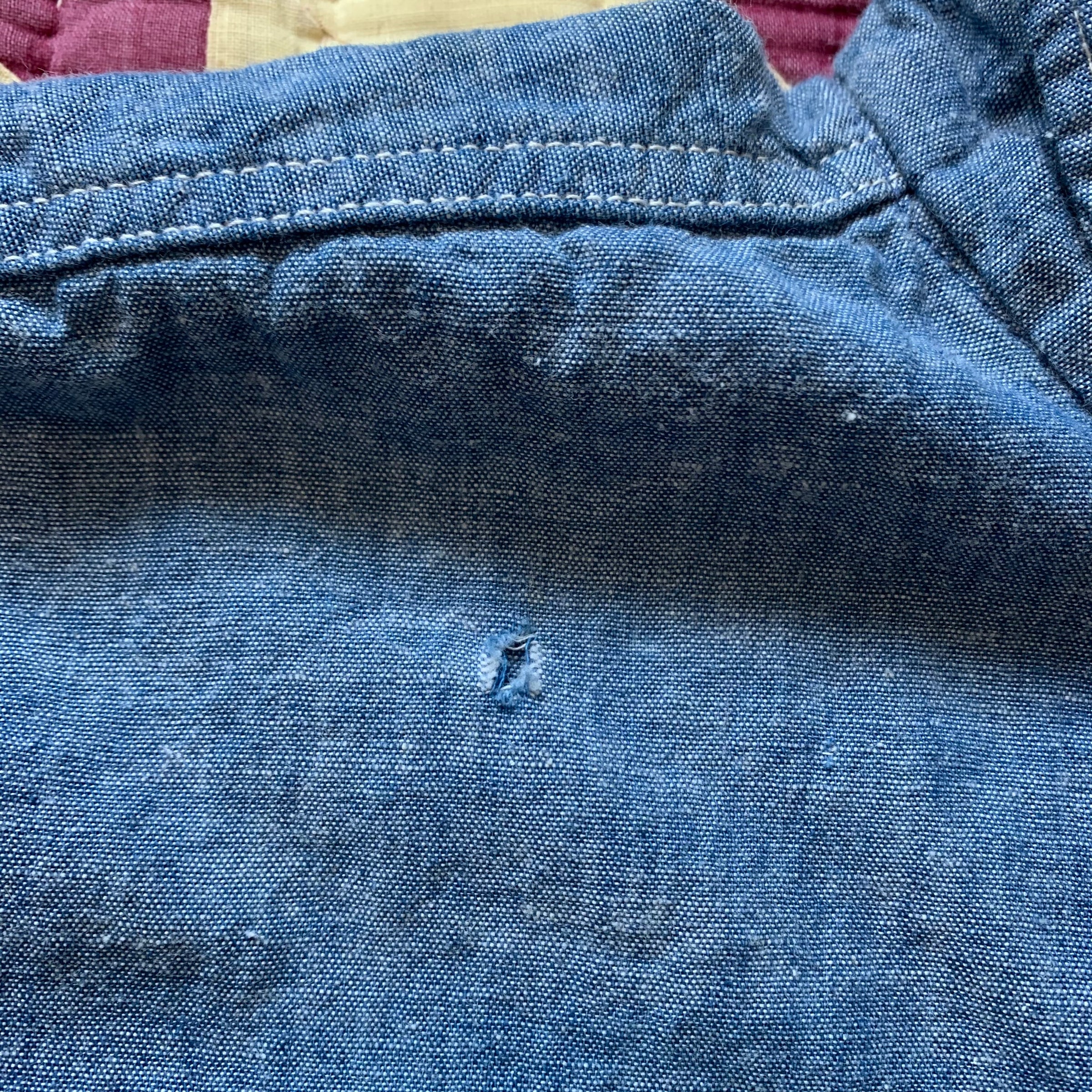 1950's Washington Dee Cee Sanforized Chambray Work Shirt XL