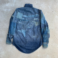 1950's Roebucks Patchwork Denim Western Shirt Medium