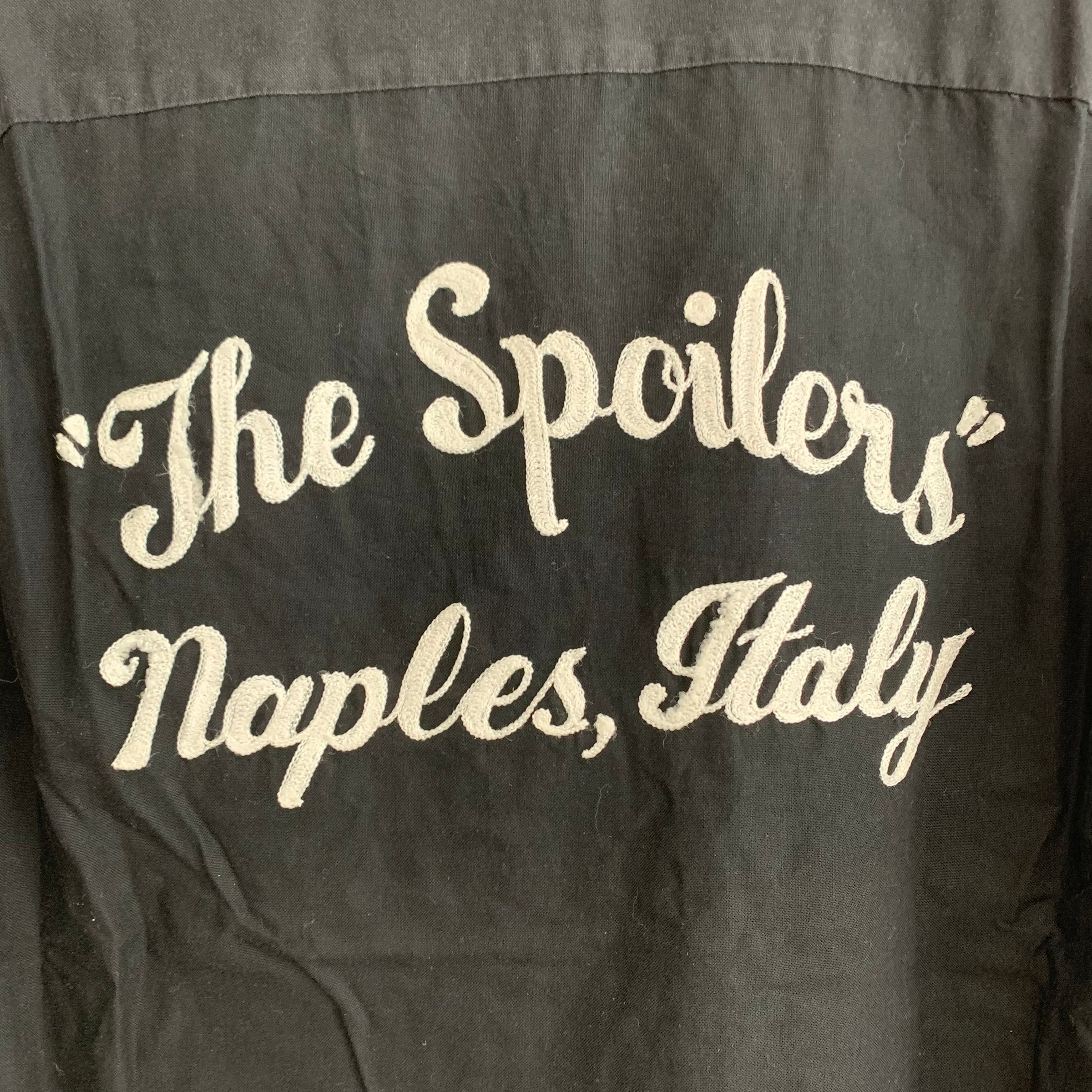 1960's The Spoilers Black Hilton Camp Collar Bowling Shirt Large