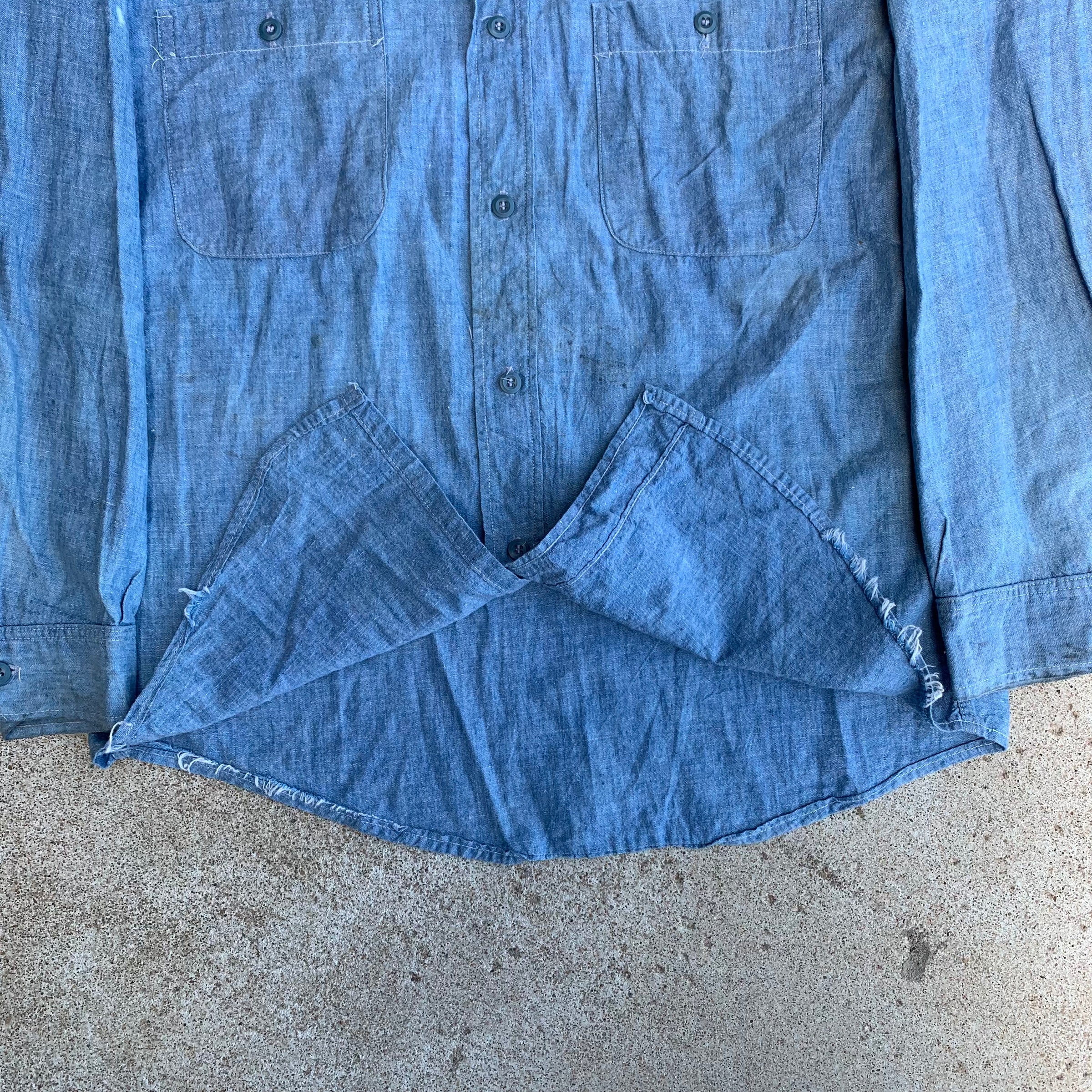 1950's Beltex Sanforized Chambray Work Shirt S/M