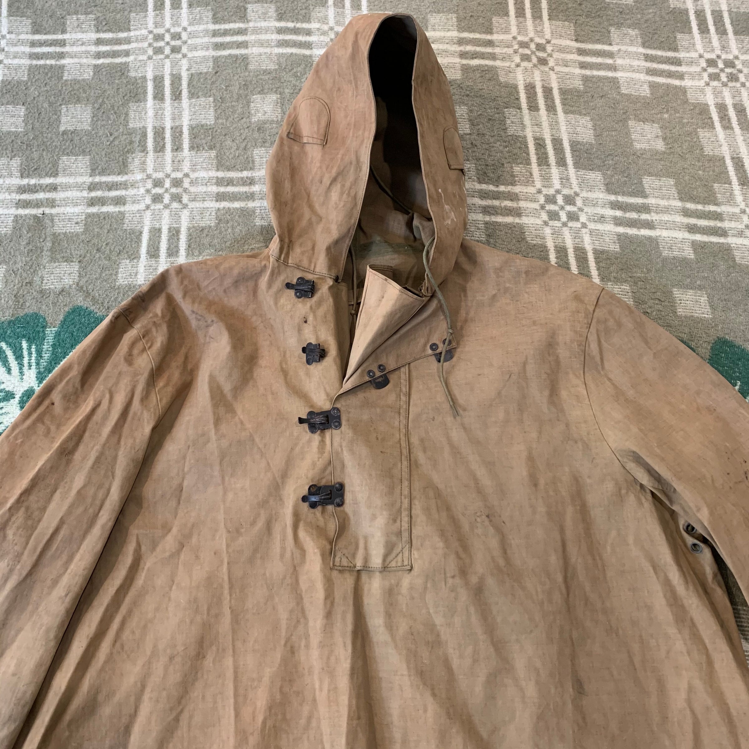 1940’s WWII US Navy 1st Pattern Wet Weather Uniform Parka with Hook Clasps Large
