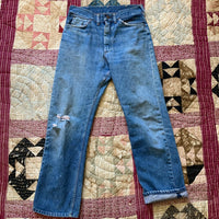 1960's Patched Distressed Denim Jeans 28" x 28"