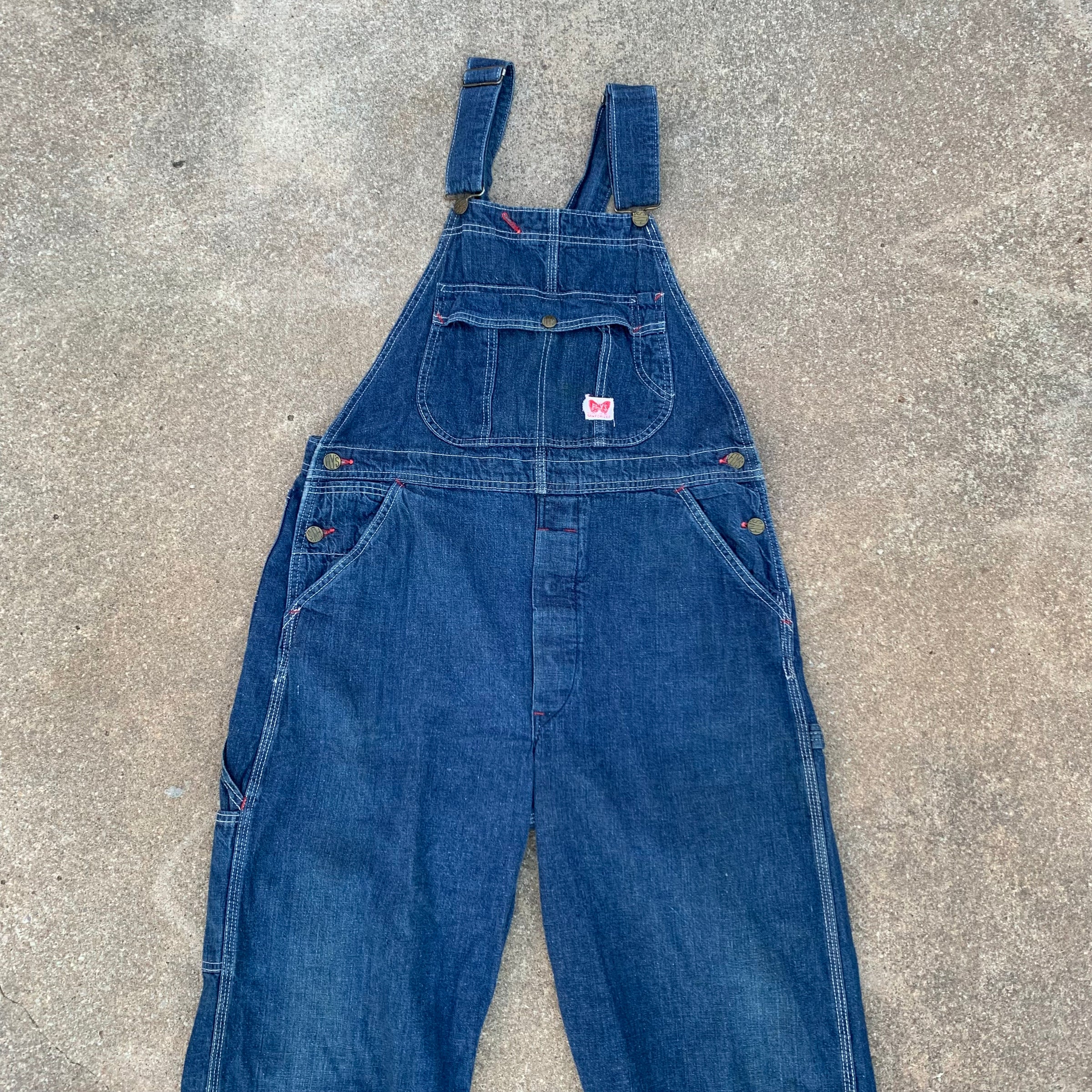 1950’s Fly’s Low-back Denim Overalls 36" x 31.5"