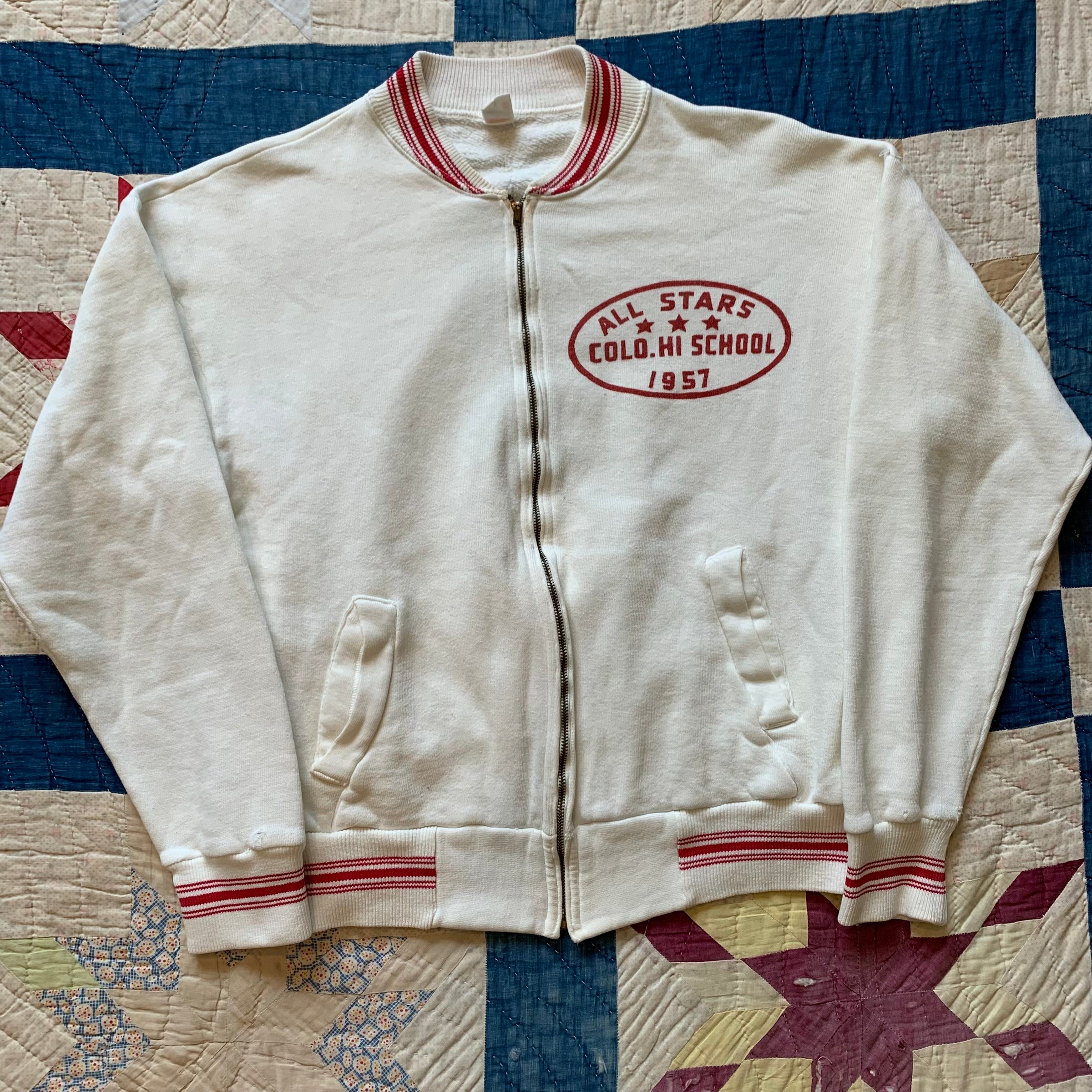 1957 Colorado High School All Stars Full Zip Sweatshirt Medium