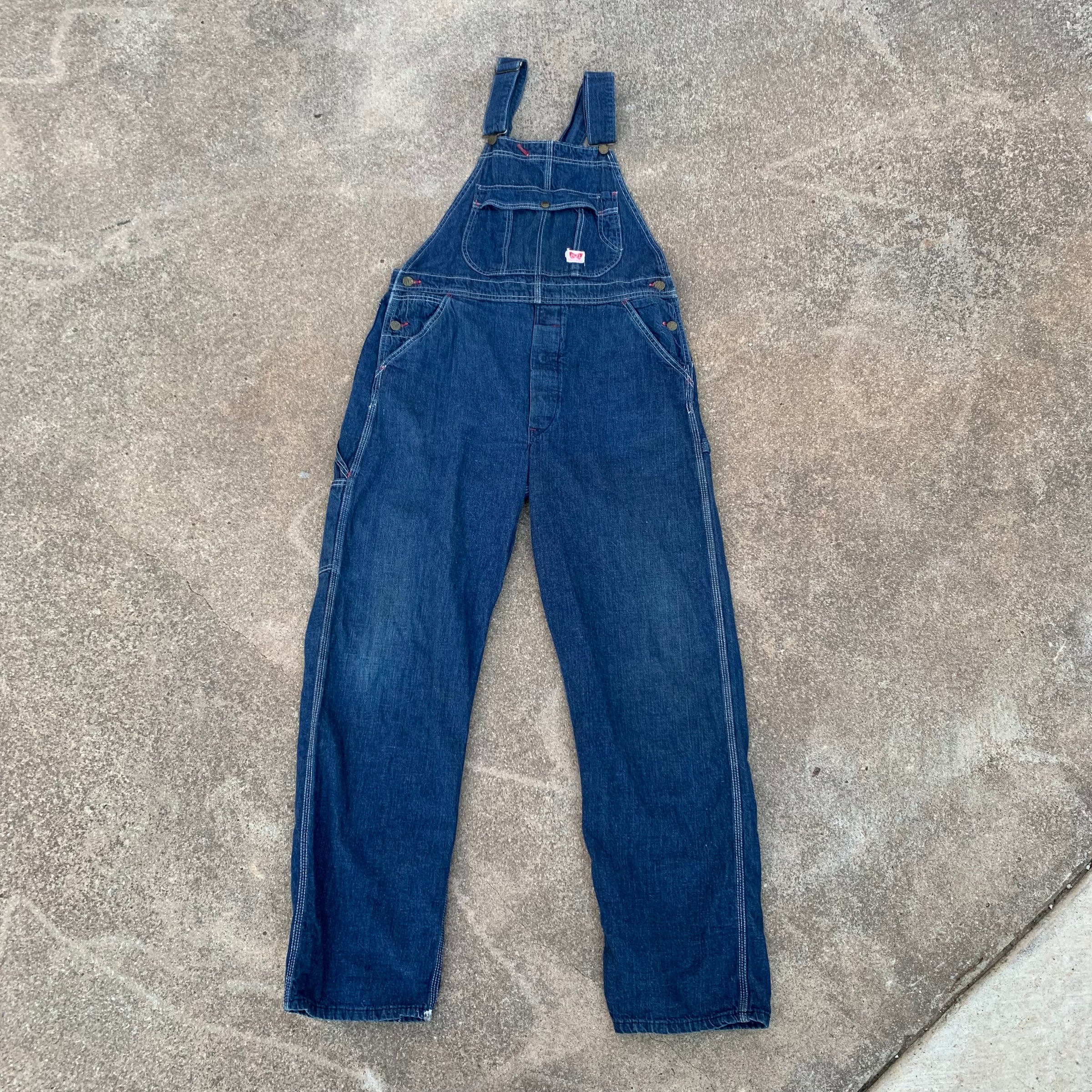 1950’s Fly’s Low-back Denim Overalls 36" x 31.5"
