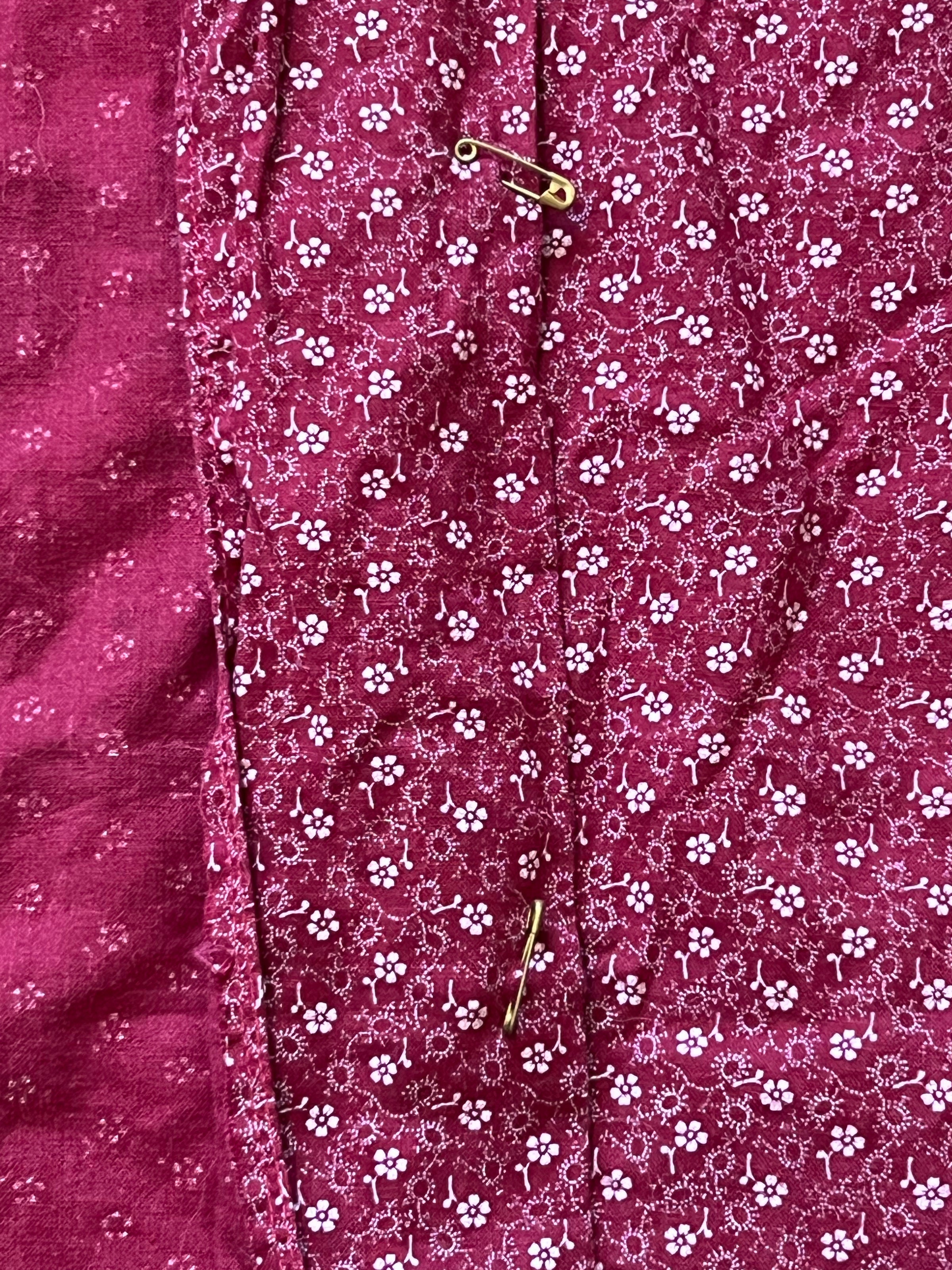1930's Homemade Red Calico Blouse XS