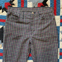 1960's/70's Wrangler Cotton Plaid Flared Trousers 33" x 31"