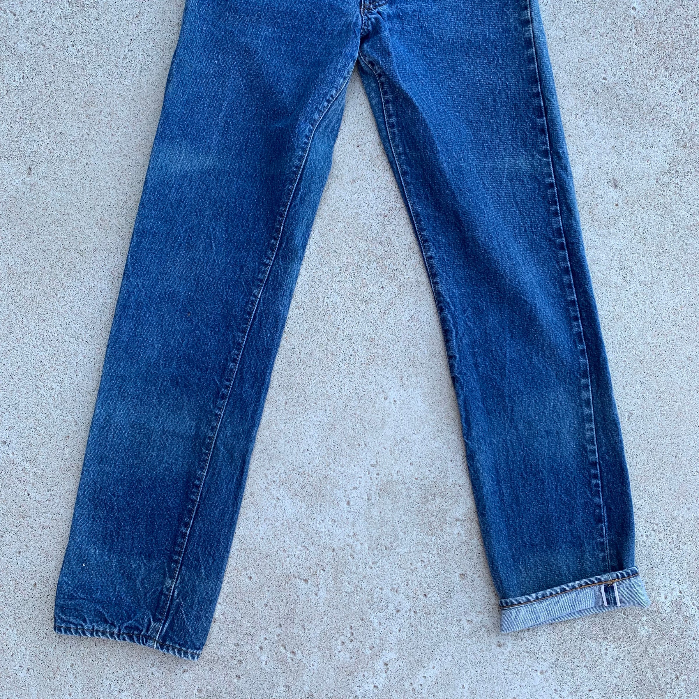 1980's Dark Wash Levi's 501 Redline Selvedge Denim Jeans 26" x 31"