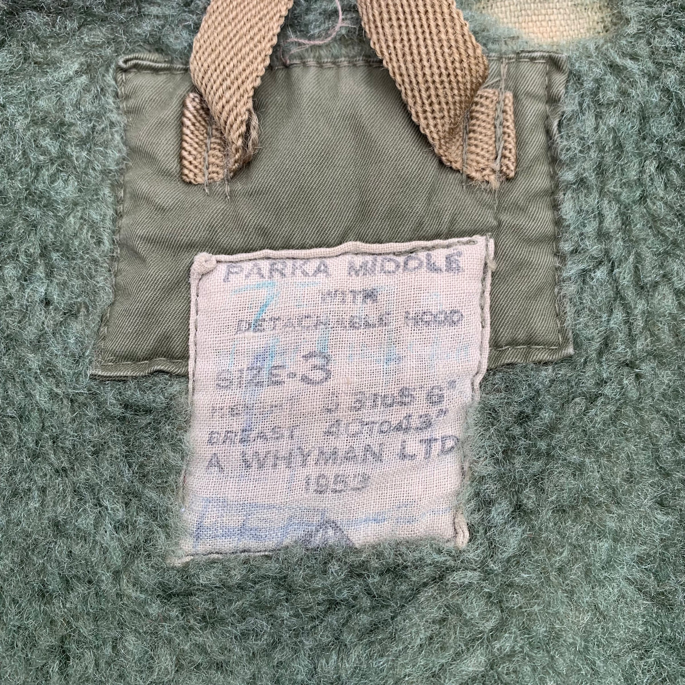 1950’s British Extreme Cold Weather Middle Parka Size 3 No