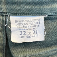 1960’s 1968 US Army OG-107 Fatigue Pants 30” x 29"