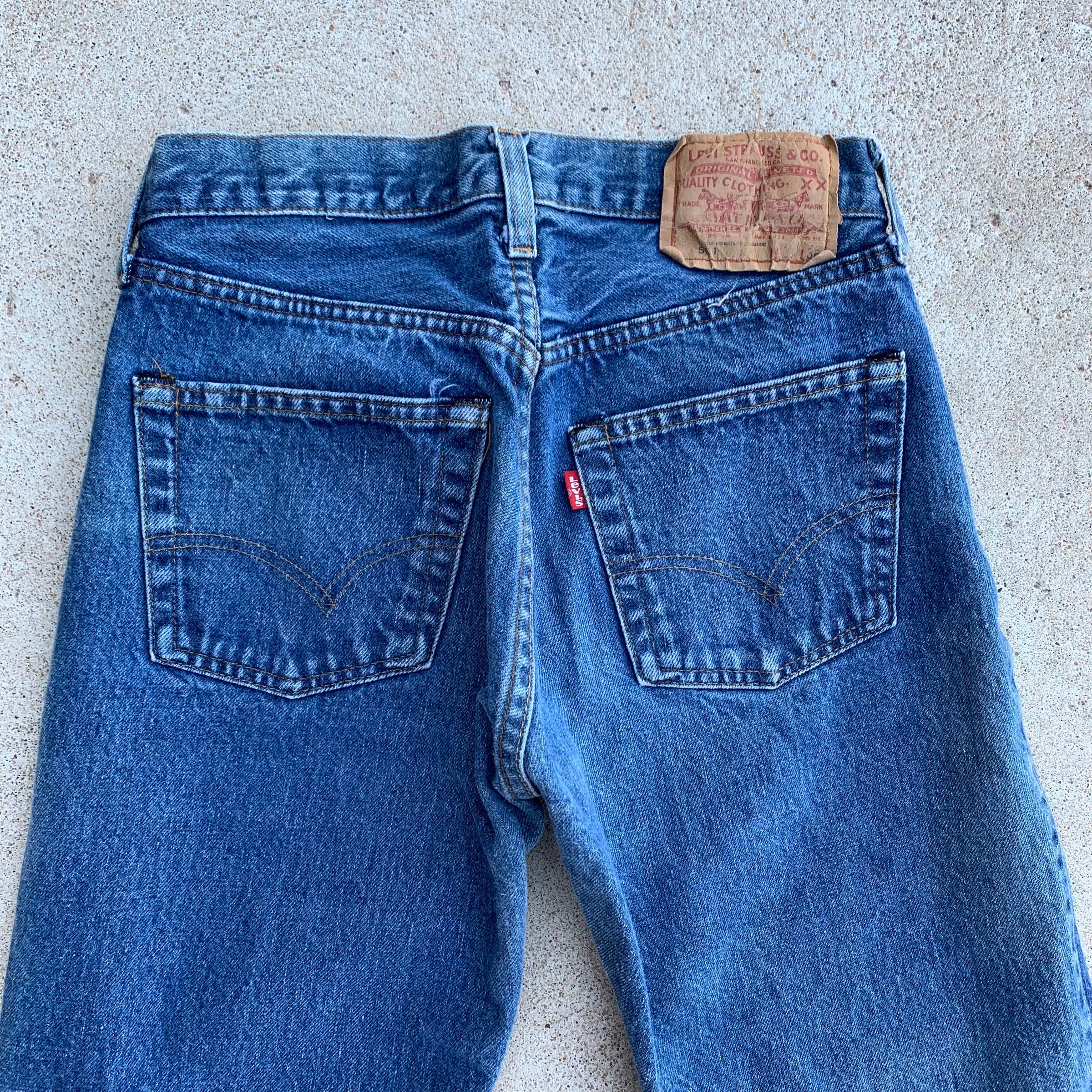 1980's Dark Wash Levi's 501 Redline Selvedge Denim Jeans 26" x 31"