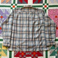 1950's National Shirt Shops Plaid Loop Collar Shirt Large