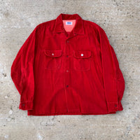 1950’s/60’s Pilgrim Red Corduroy Loop Collar Shirt Large