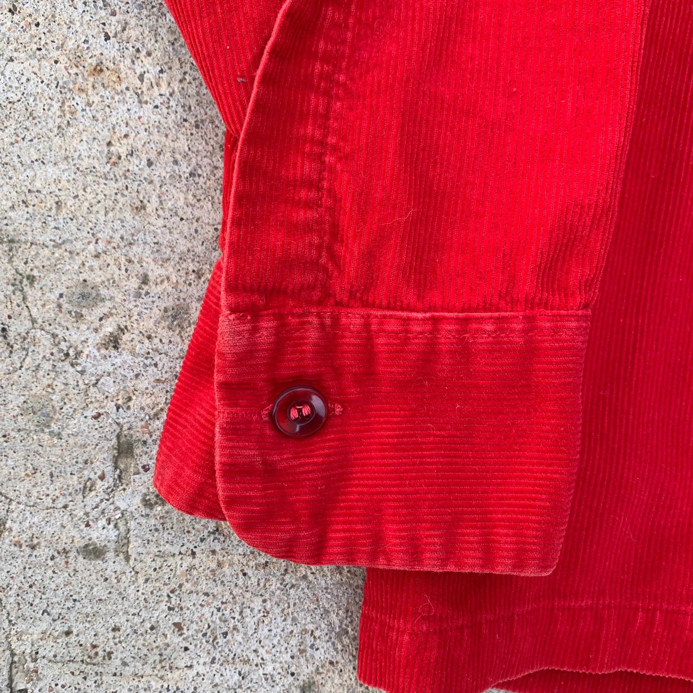 1950’s/60’s Pilgrim Red Corduroy Loop Collar Shirt Large