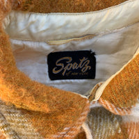 1950’s Spatz Orange Plaid CPO Shirt Jacket Small