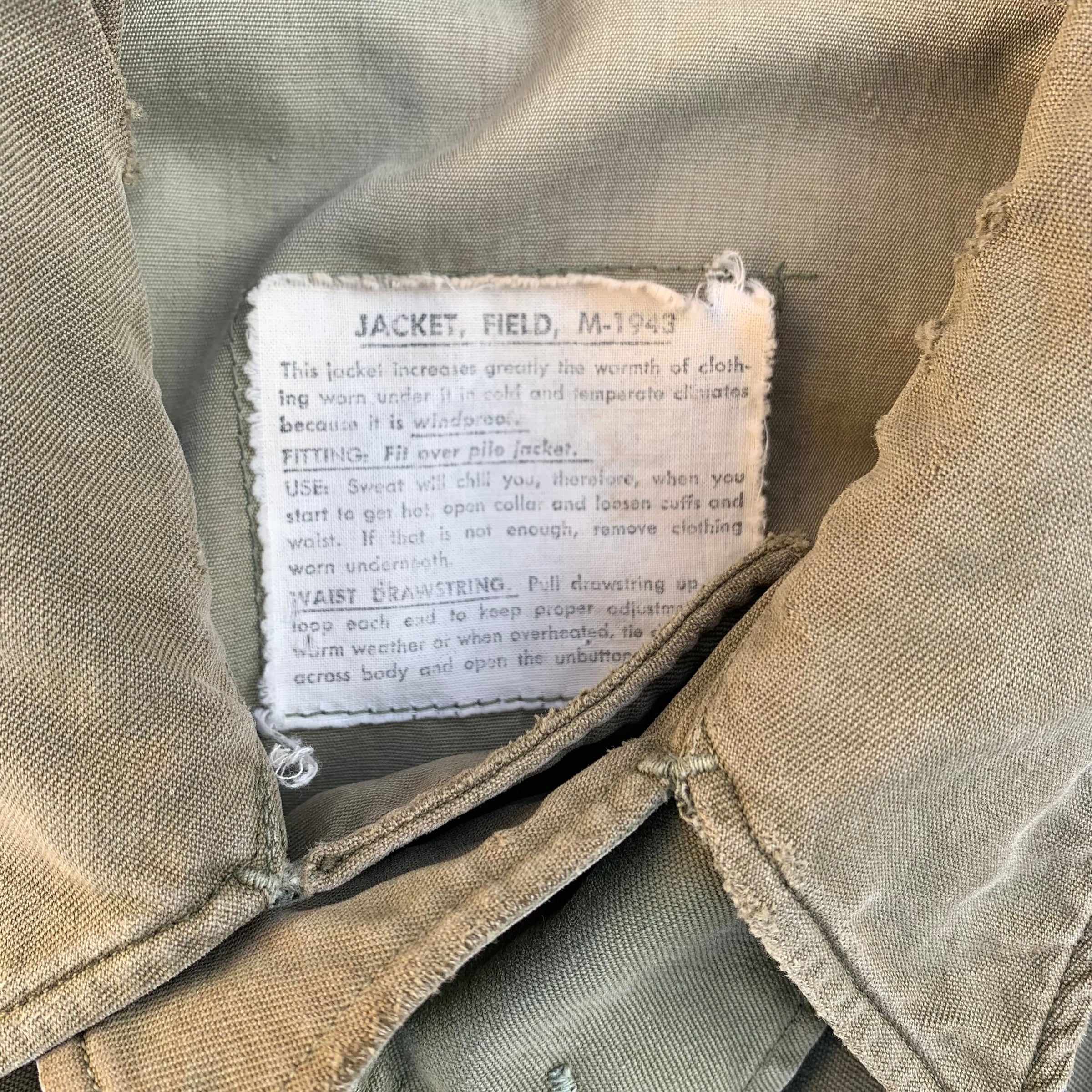 1940’s WWII Thrashed M-43 Field Jacket Small