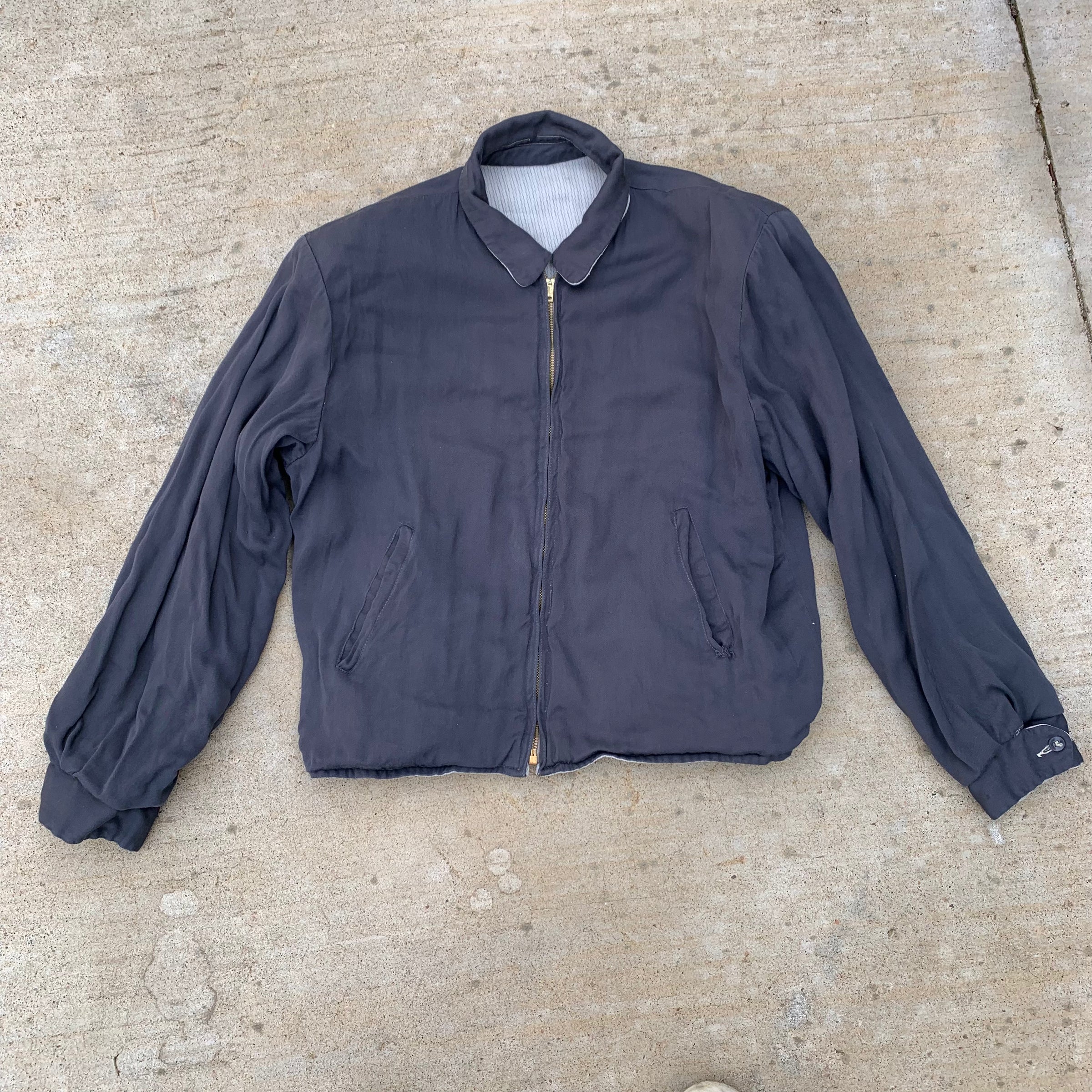 1950’s Grey Reversible Gabardine Ricky Jacket Medium