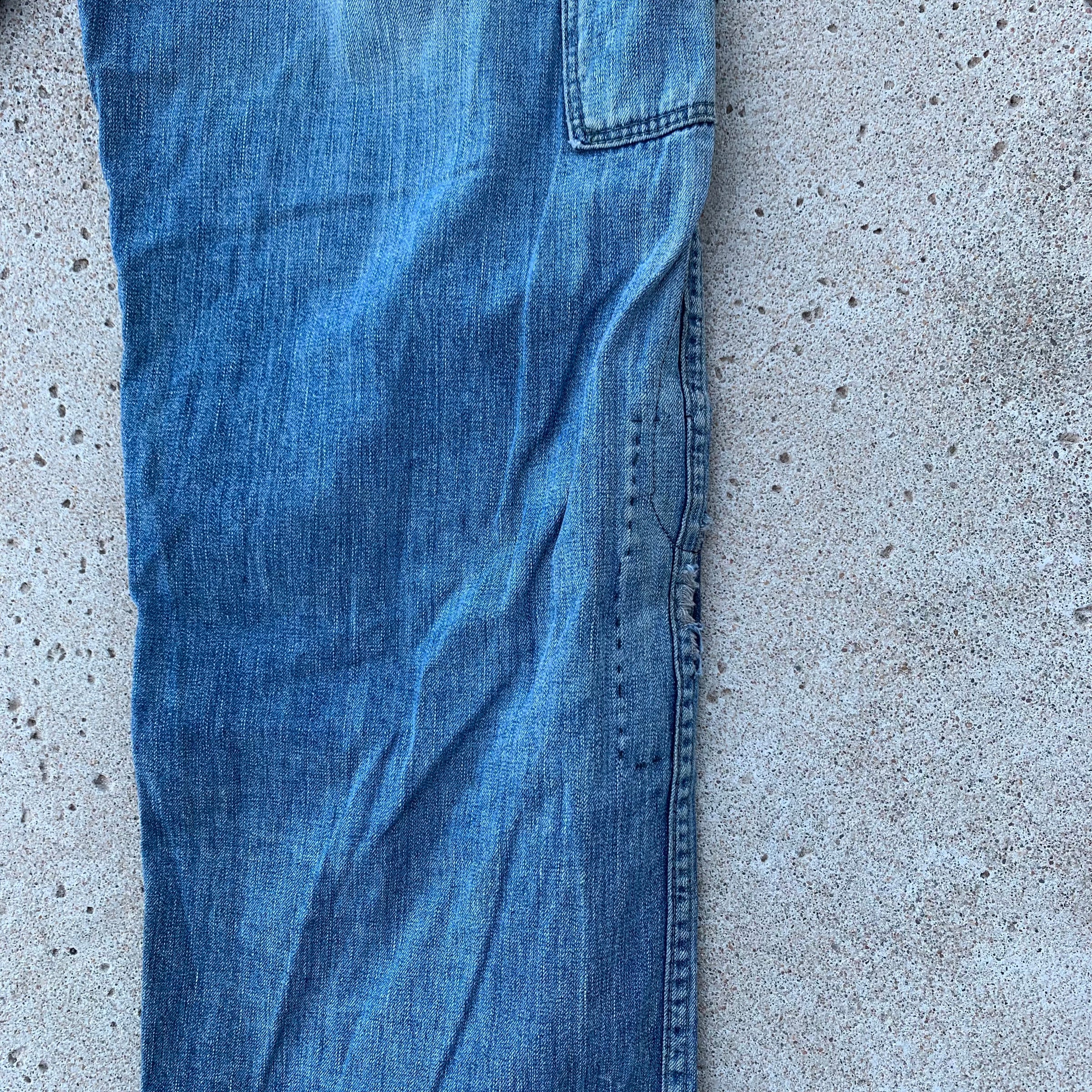 1940’s Repaired Donut Button Carpenter Jeans 32” x 30.5”