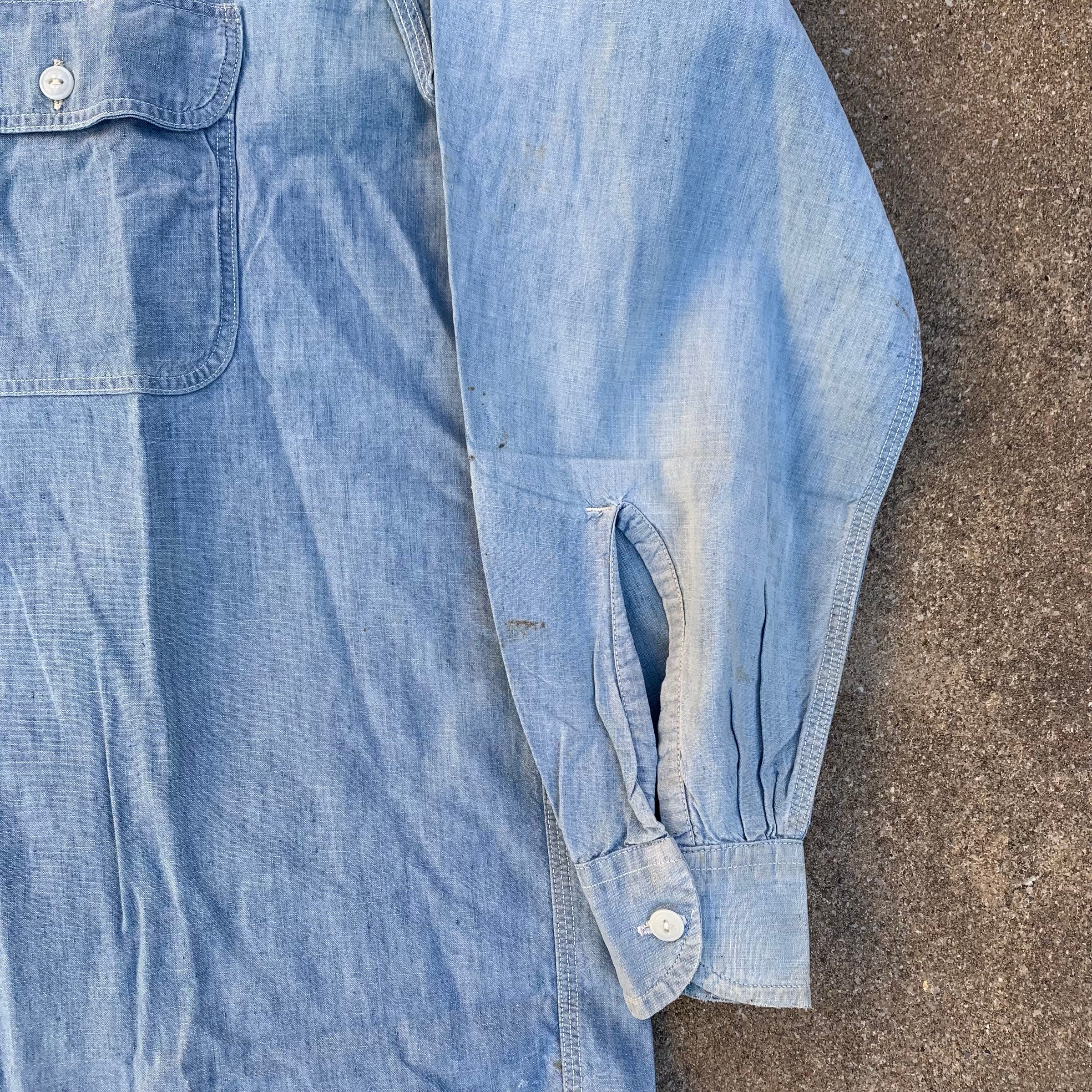 1950’s Penney’s Big Smith Sanforized Chambray Work Shirt XL