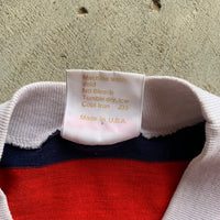 1960's/70's Jantzen Red and Blue Border Stripe T-Shirt Small