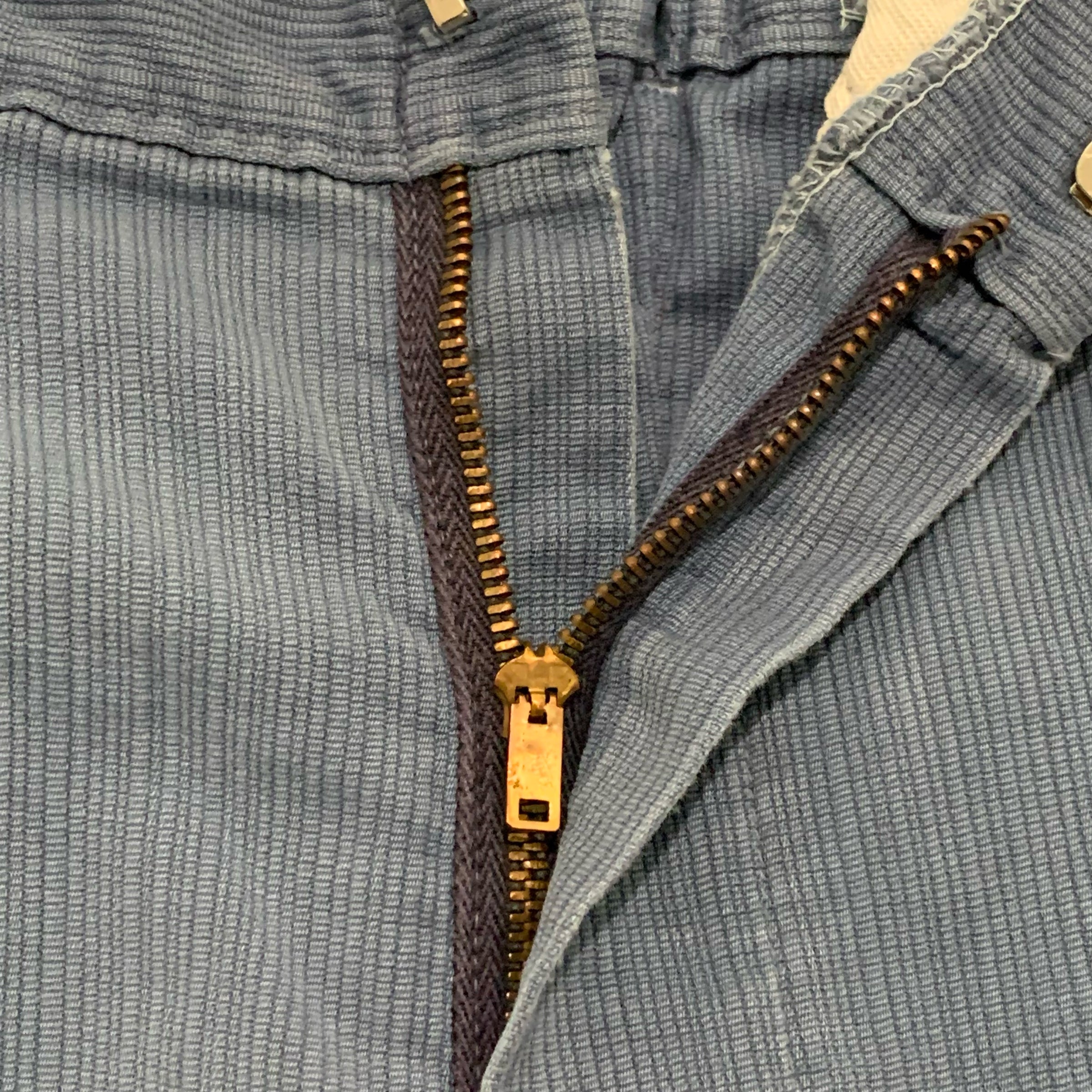 1950's/1960’s Blue Cord-Like Textured Cotton Pants 26" Waist