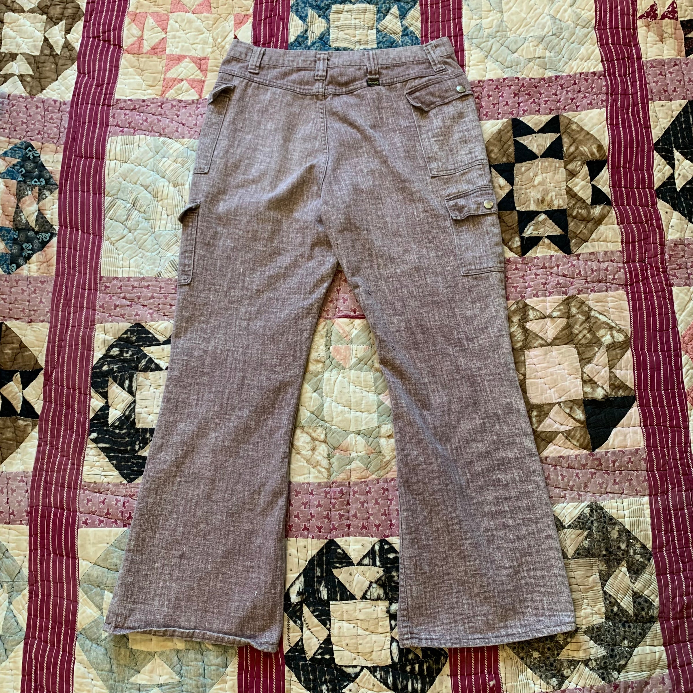 1960's/70's Wrangler Chambray Flared Bush Jeans 32" x 28.5"