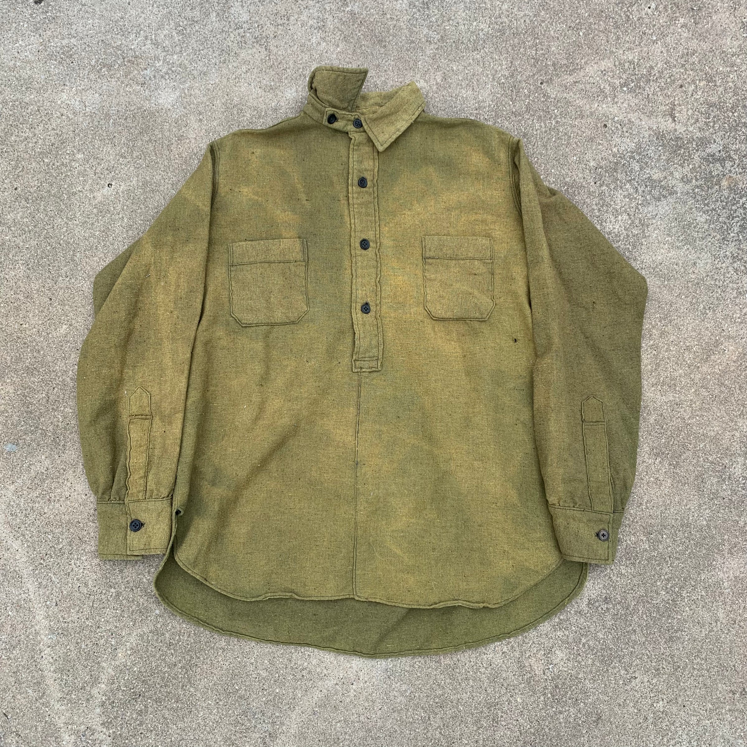 1910’s/20’s Wool Chinstrap Pullover Shirt M/L