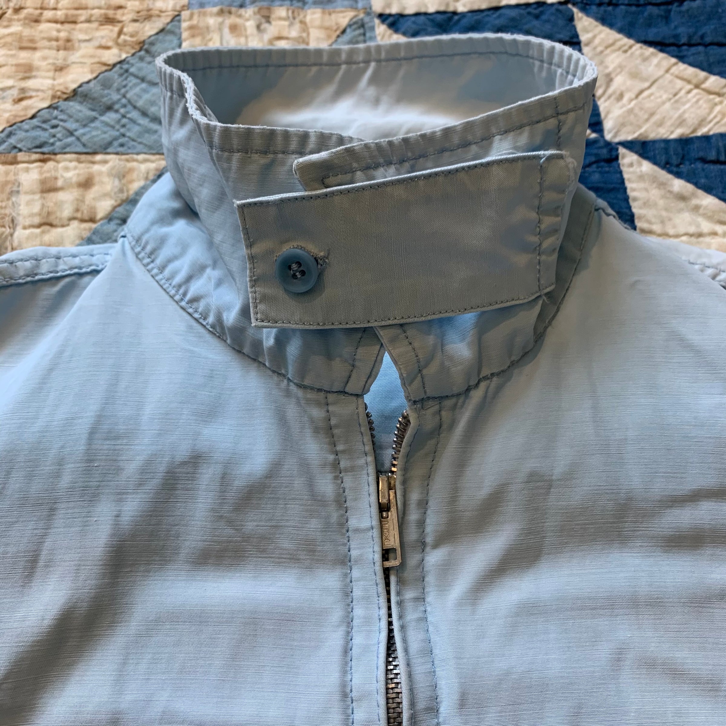 1960's Sky Blue Fruit of the Loom Rayon Jacket Medium Size 40