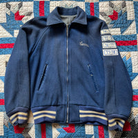 1960's/1970's Navy Wool Patched Varsity Jacket Small