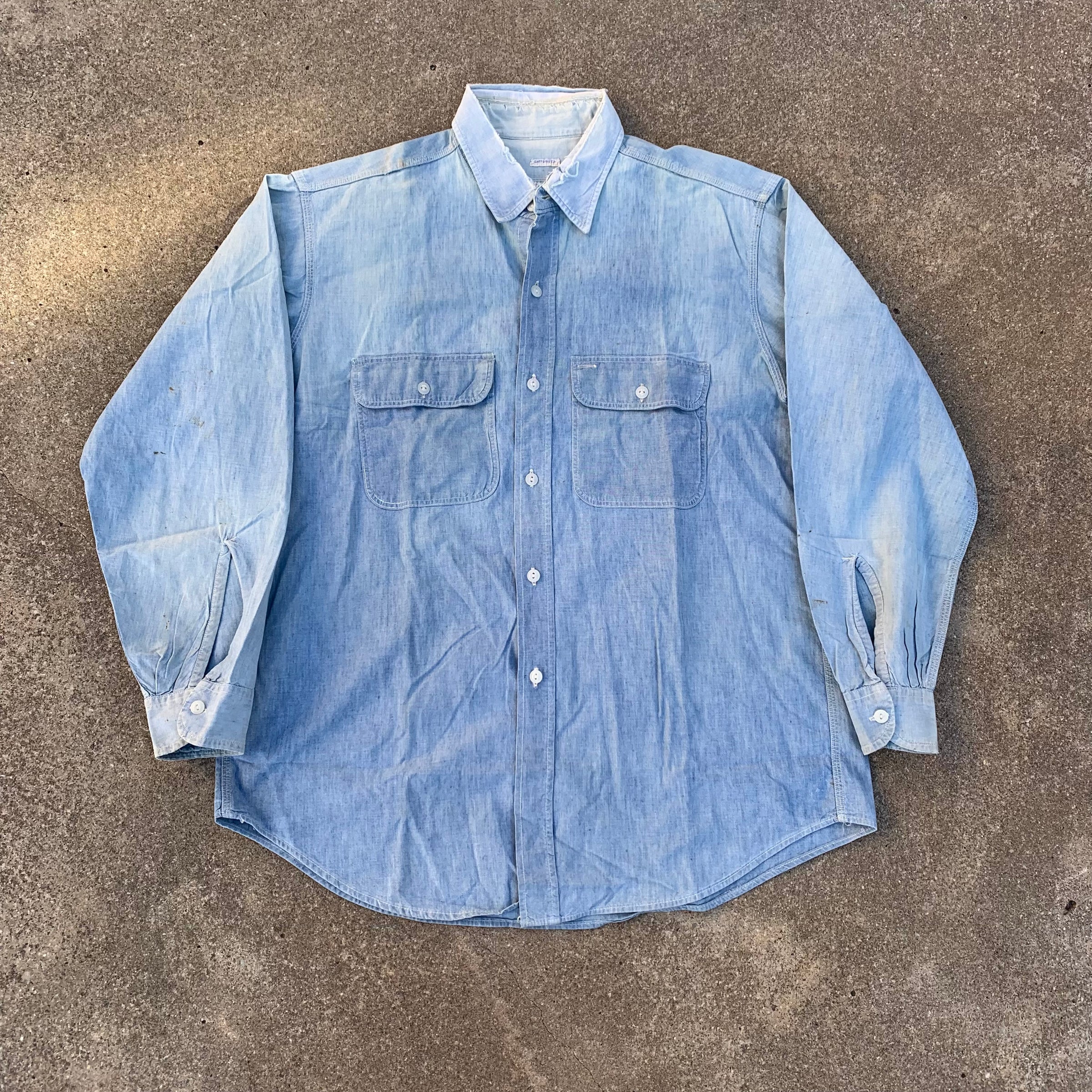 1950’s Penney’s Big Smith Sanforized Chambray Work Shirt XL