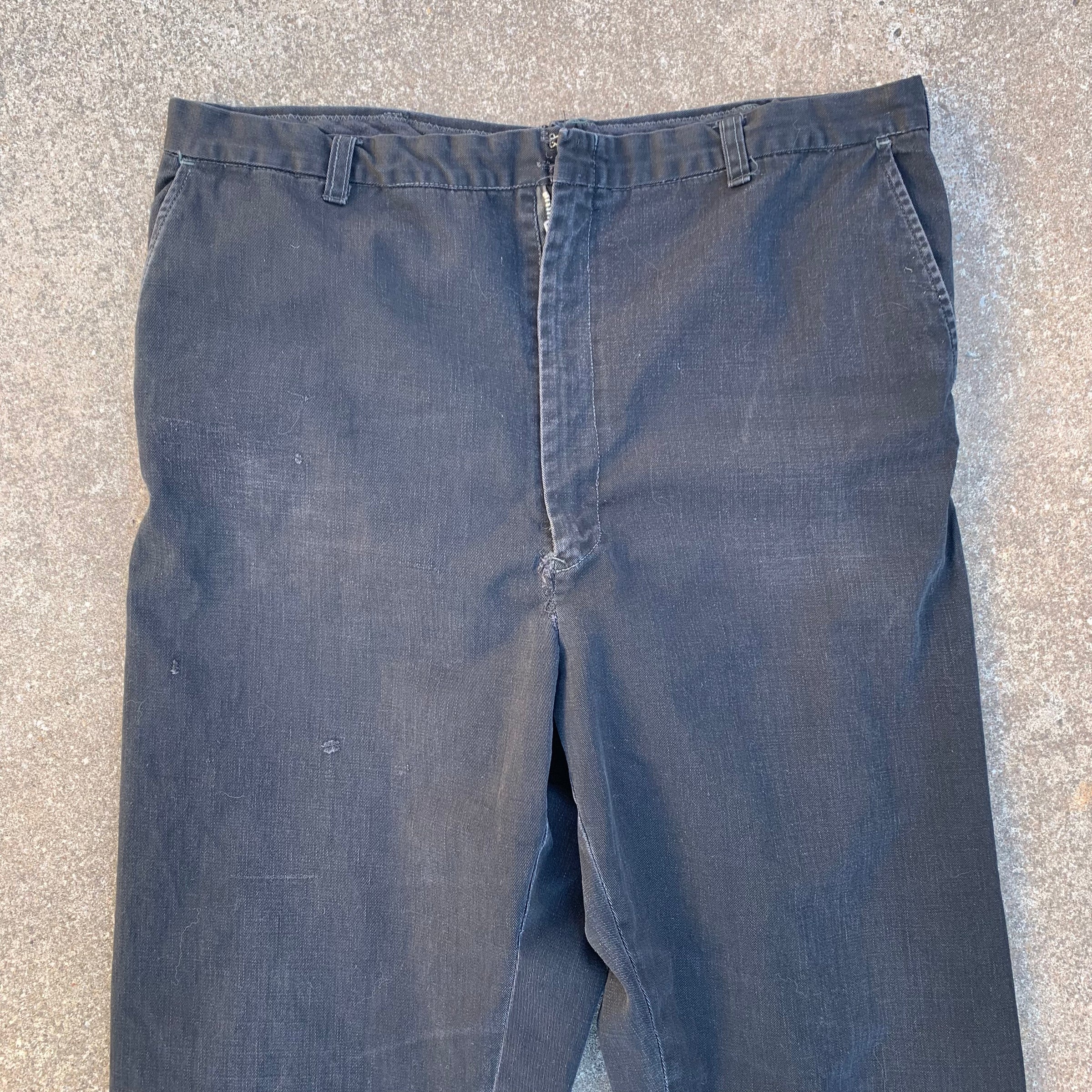1940’s/50’s Overdyed Black Work Pants 35” x 28”