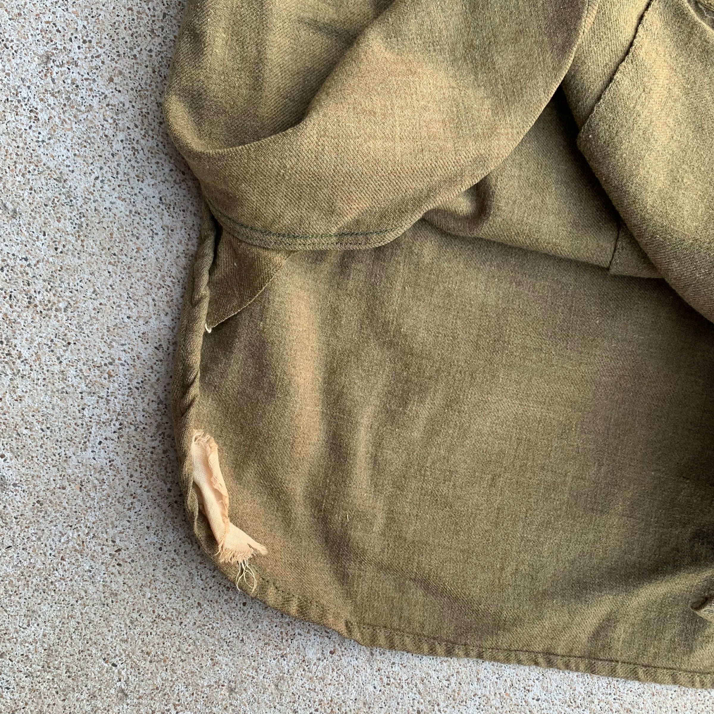 1940's WWII Military Wool OD Uniform Shirt Small