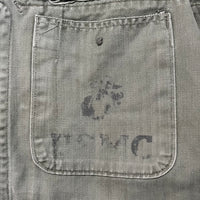 1950’s Stenciled USMC P-53 HBT Utility Shirt Jacket M/L