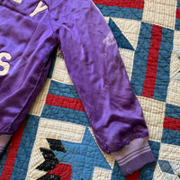 1950's Patched Silk Varsity Jacket With Boxing Glove Pockets Small