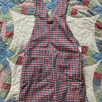 1960's Big Smith Red/Blue Gingham Plaid Overalls 30" x 28.5"