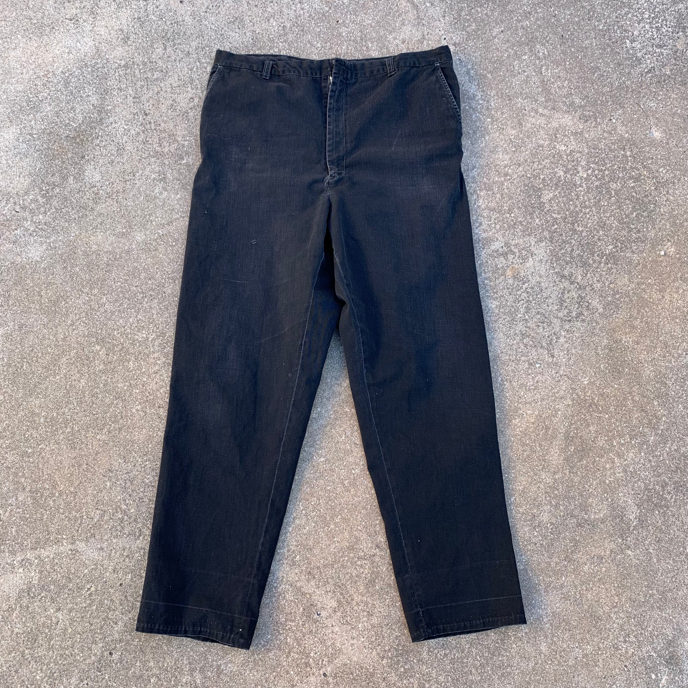 1940’s/50’s Overdyed Black Work Pants 35” x 28”