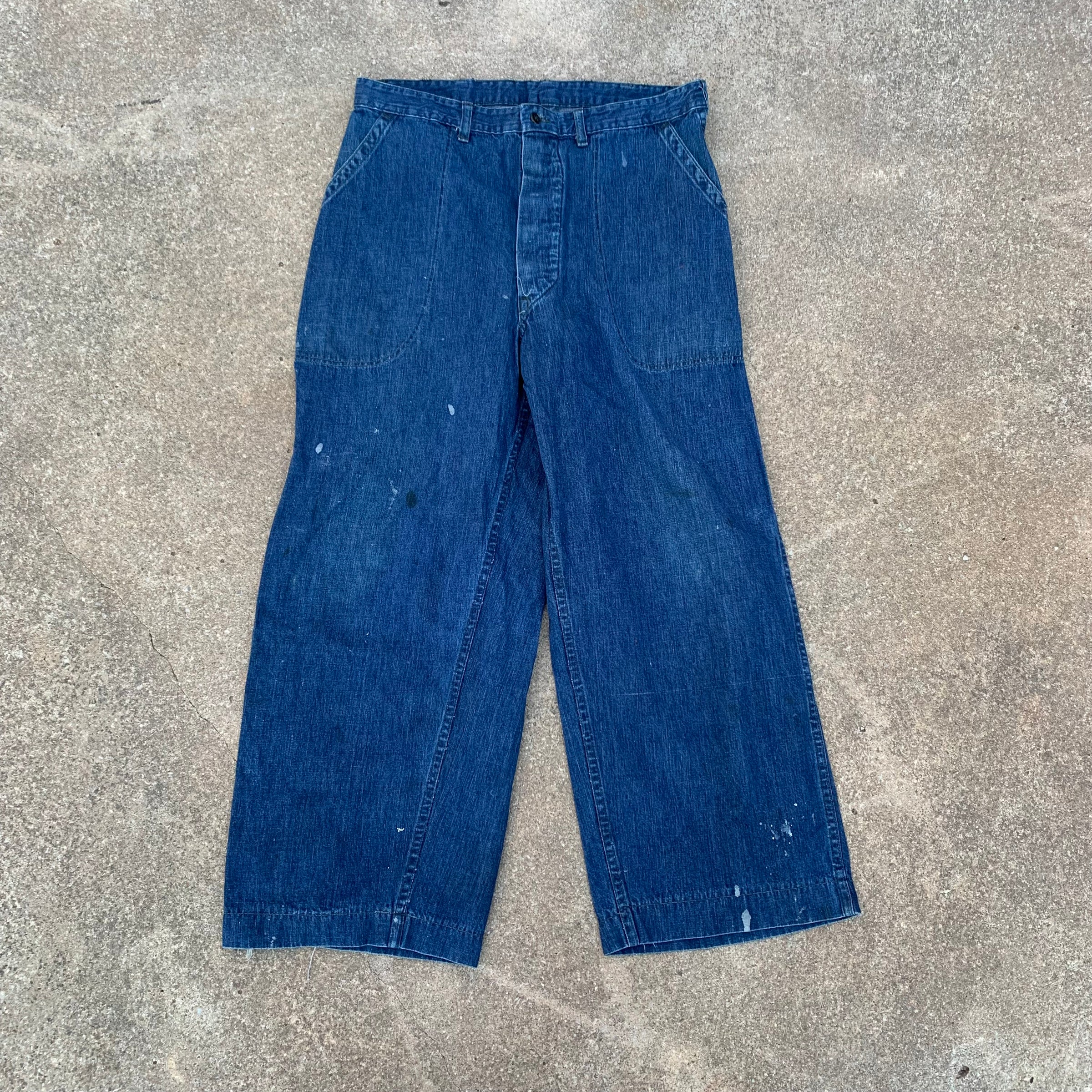 1940’s WWII USN Denim Dungarees 33” x 26”